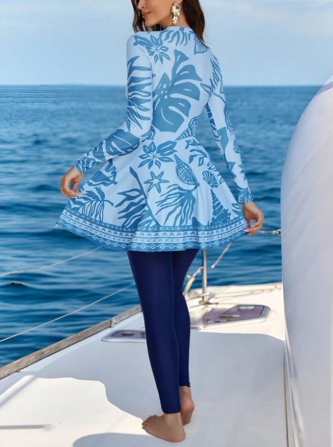 Swimsuit women baby blue summer new style