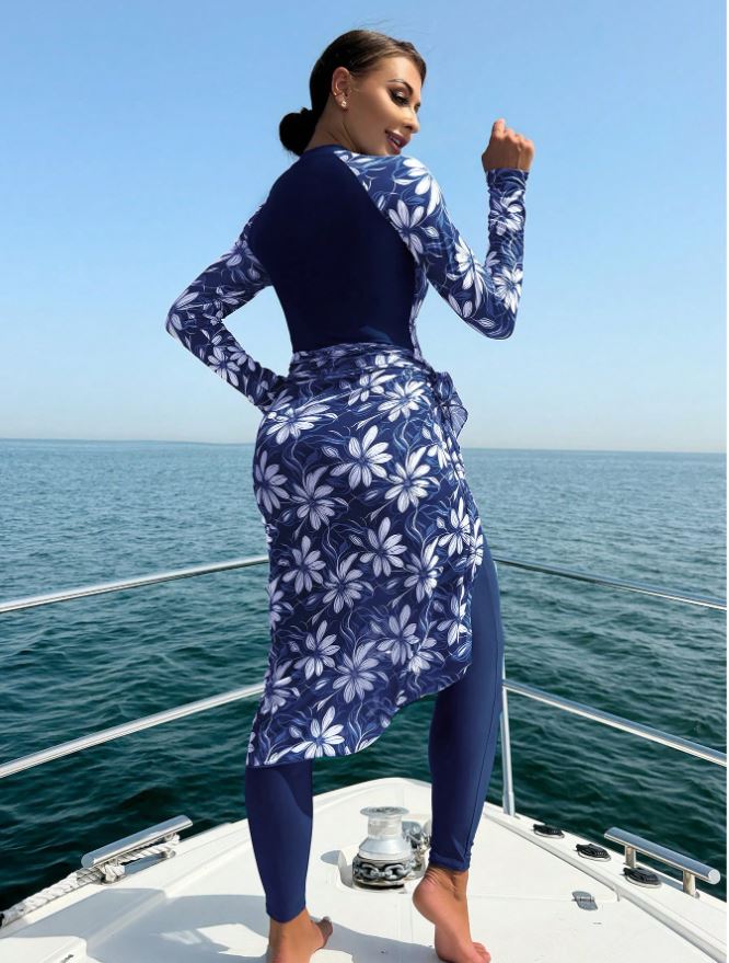 Swimsuit women blue summer new style