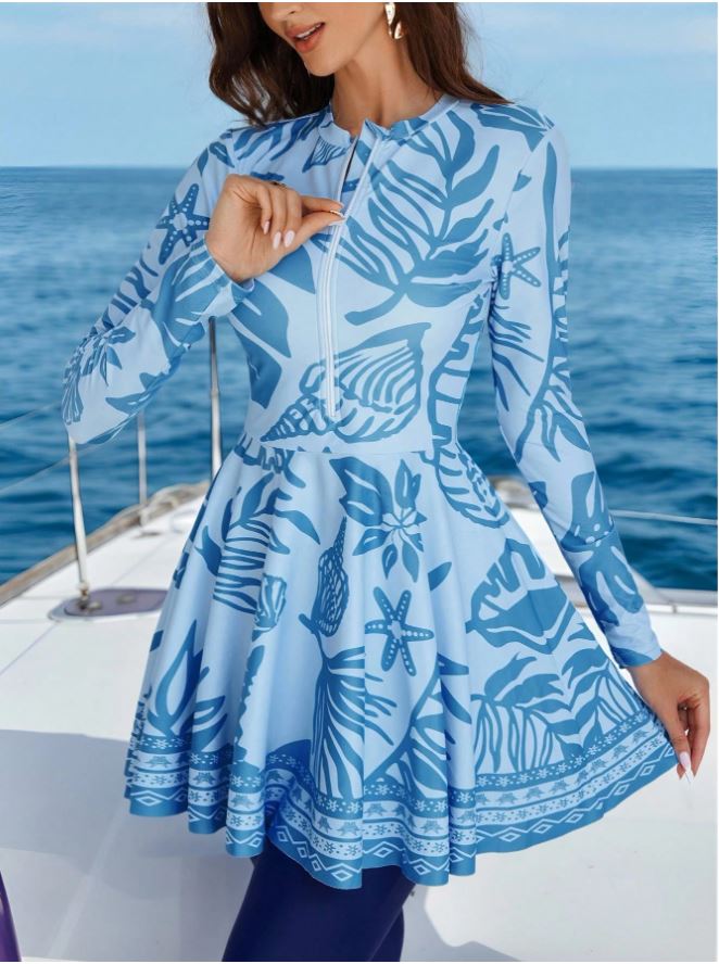 Swimsuit women baby blue summer new style