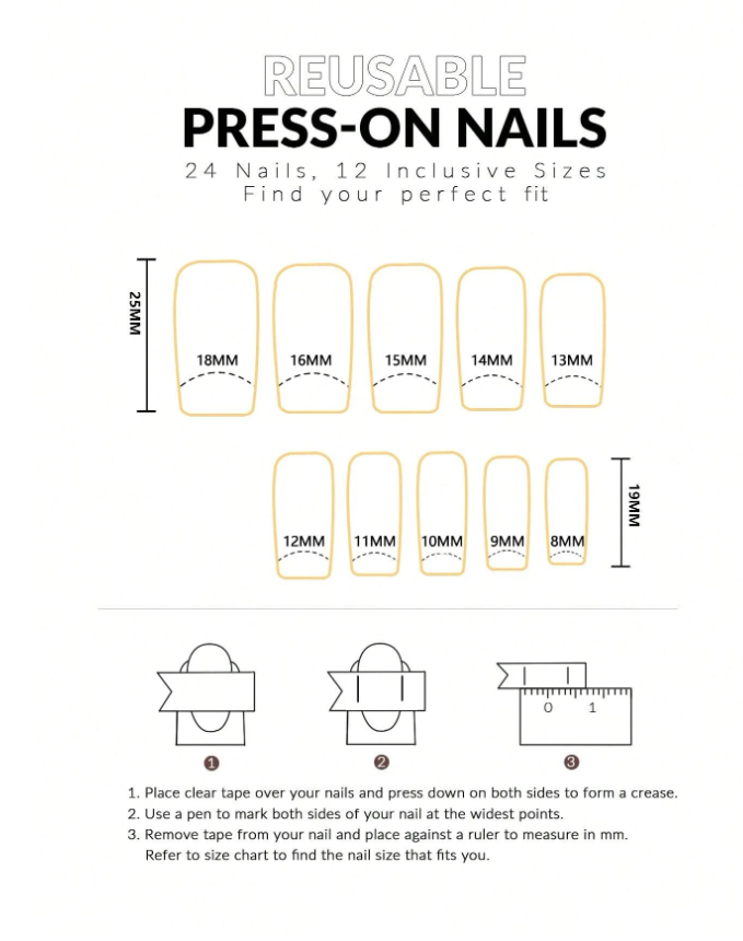24pcs Short Waterdrop Shaped Black & White Striped Design European Style Nails