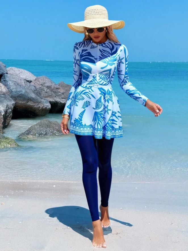 Swimsuit women baby blue summer new style