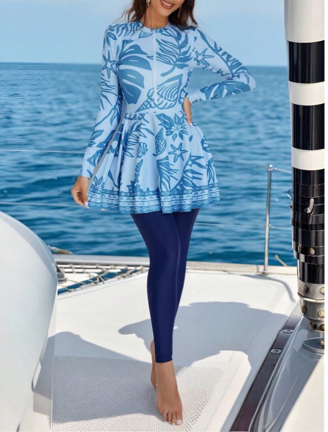 Swimsuit women baby blue summer new style
