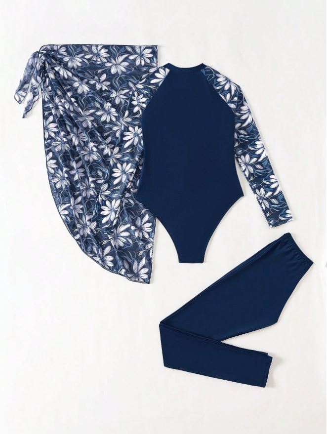 Swimsuit women blue summer new style