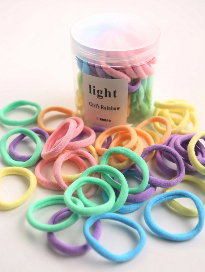 50pcs Jar Packed Women's Basic High Elasticity Hair Ties