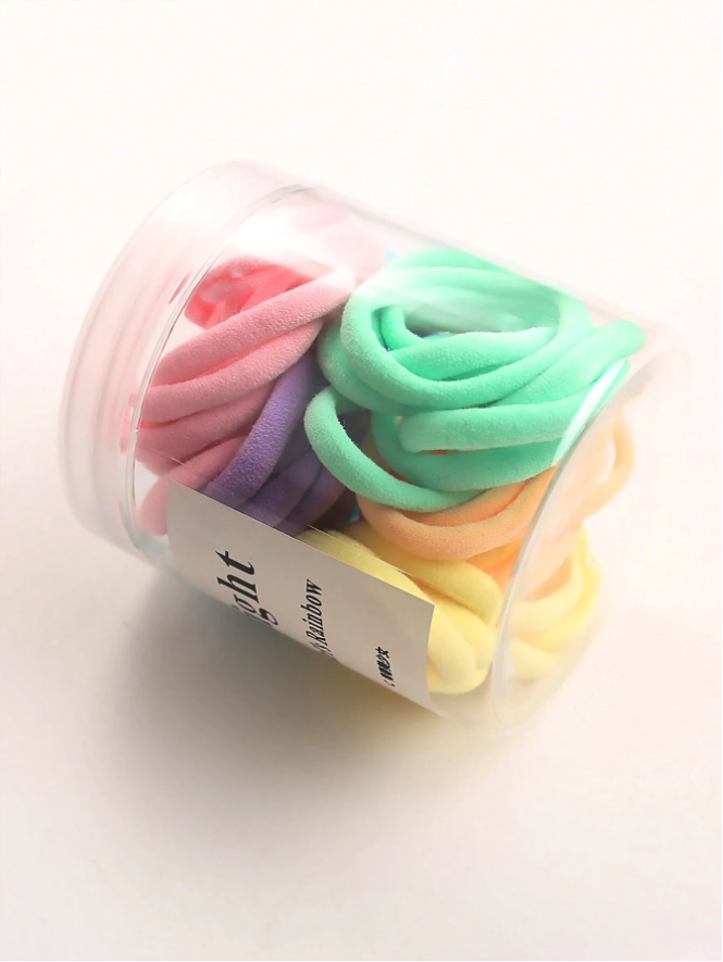 50pcs Jar Packed Women's Basic High Elasticity Hair Ties
