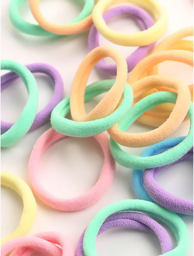 50pcs Jar Packed Women's Basic High Elasticity Hair Ties