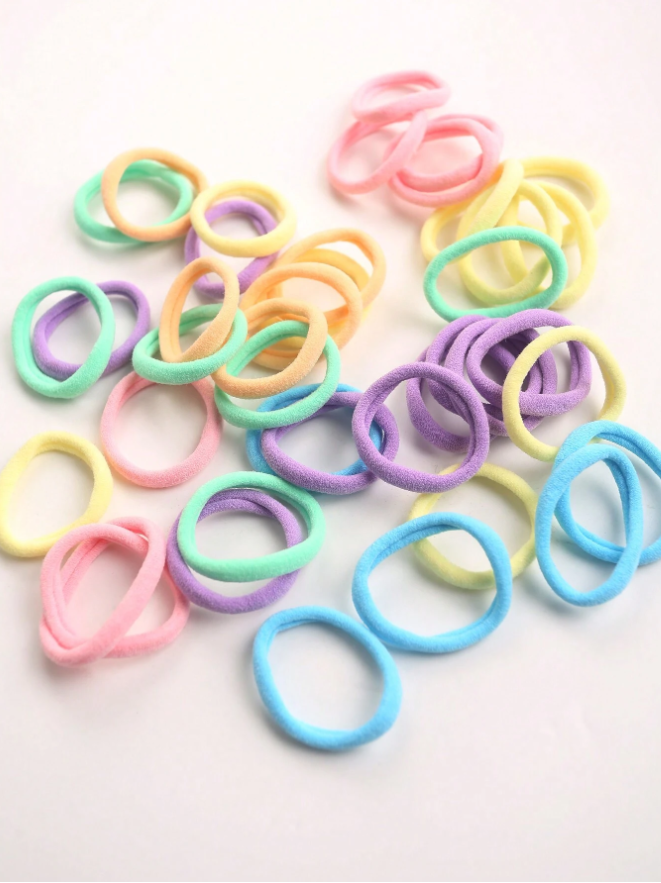 50pcs Jar Packed Women's Basic High Elasticity Hair Ties