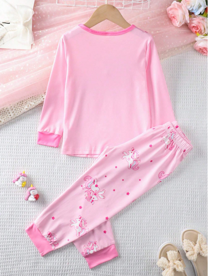 Young Girl Pink Pajama Set