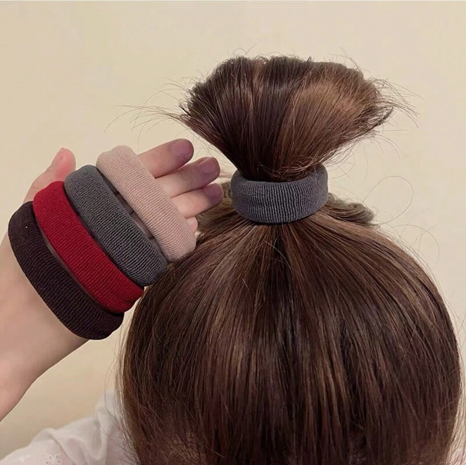 5pcs Women's Multicolor Hair Bands - Ideal for high ponytails.