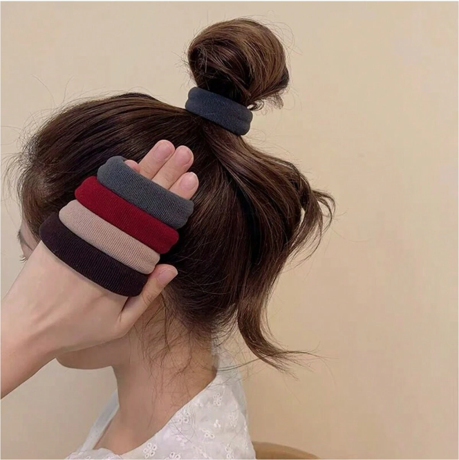 5pcs Women's Multicolor Hair Bands - Ideal for high ponytails.