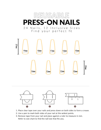 ElevateChic 24pcs Couture Coffin Nails