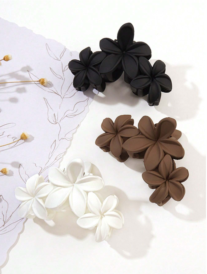 3pcs Flower Hair Claw Clips.