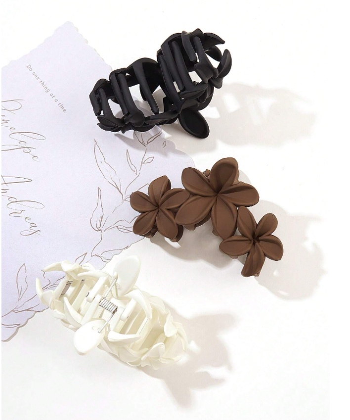 3pcs Flower Hair Claw Clips.