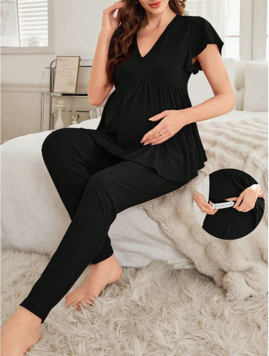 Women Maternity Pajama Black