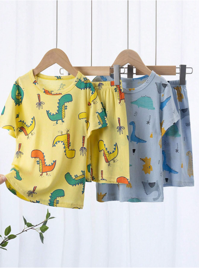 Dino Dreams 4-Piece Summer Pajama Set
