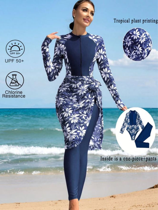 Swimsuit women blue summer new style