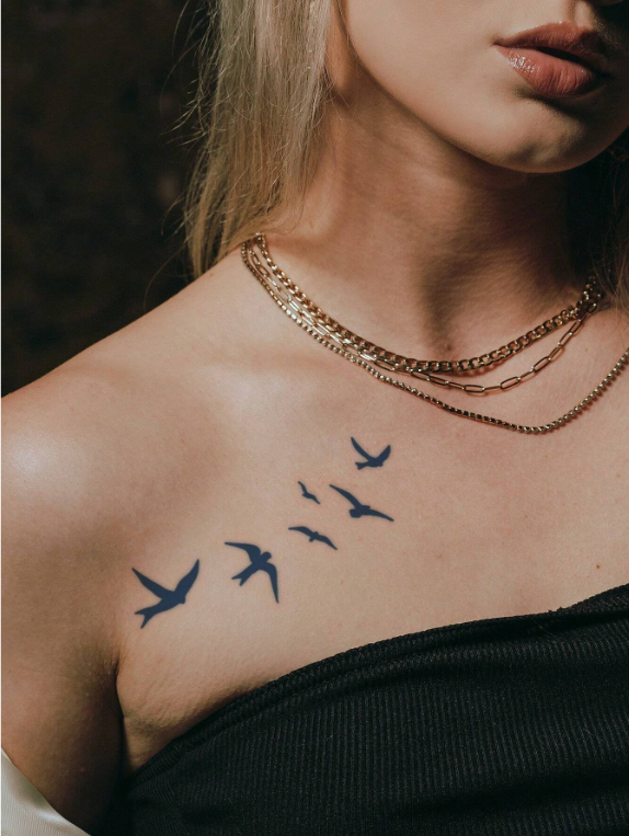 1sheet Bird Pattern Tattoo Sticker