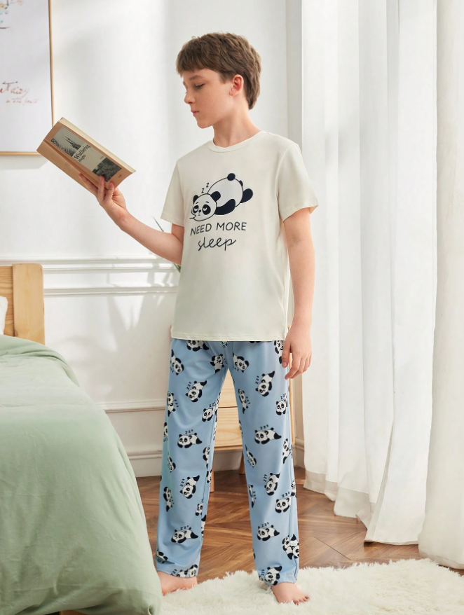 Boy Casual 2pcs Long T-Shirt And Shorts