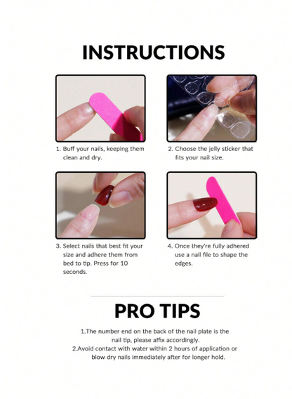 24pcs Set Of Short Ballet-Shaped Nails