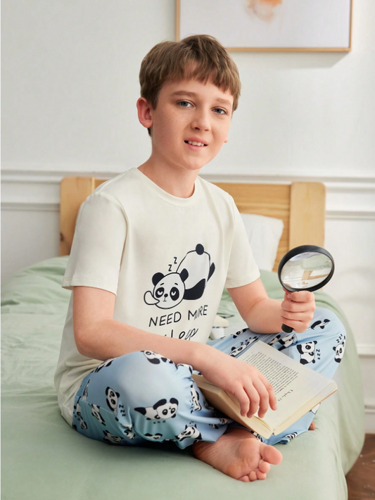 Boy Casual 2pcs Long T-Shirt And Shorts