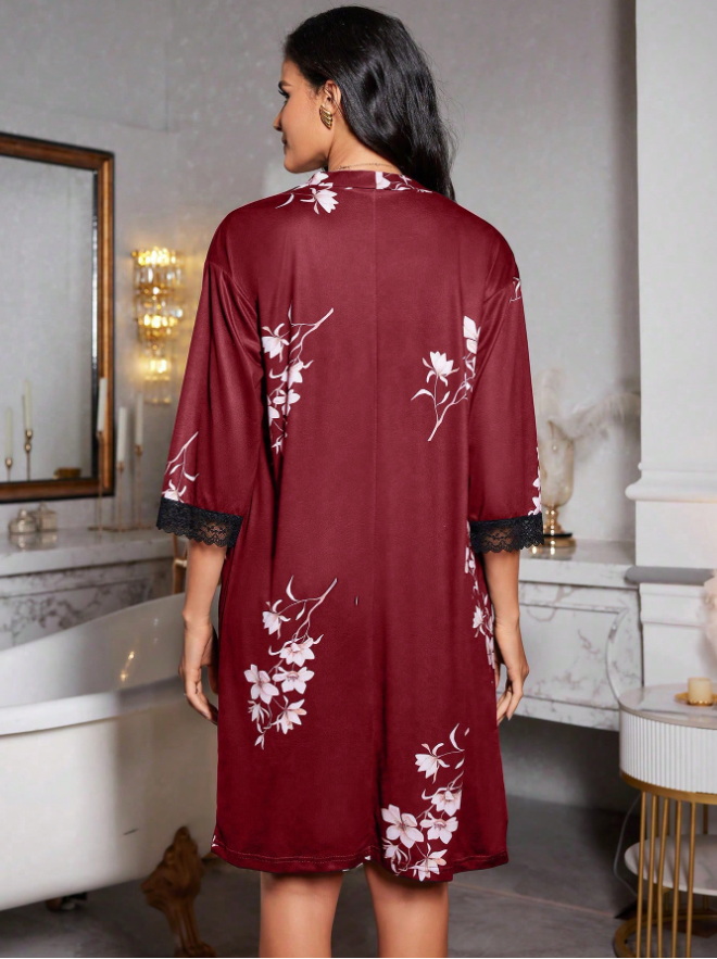 Women Robe Pajama Set