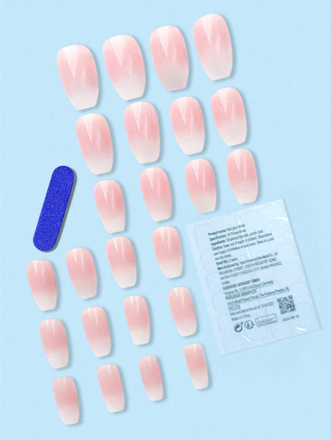 24pcs Short Nail Kit Suitable For Women Pin