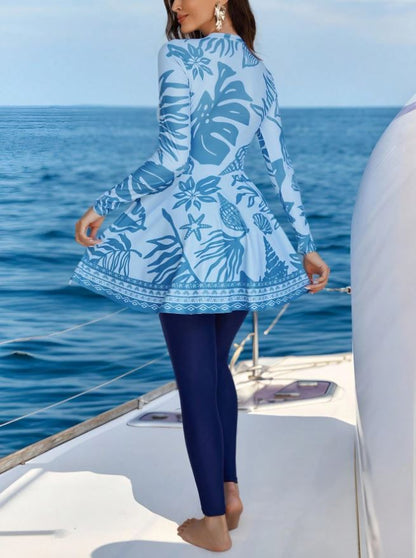 Swimsuit women baby blue summer new style