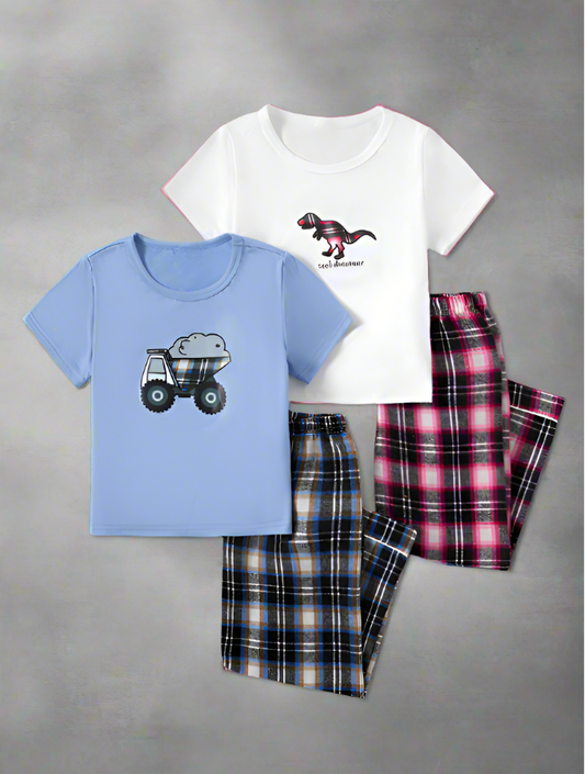 Plaid & Play Boys' Pajama Set