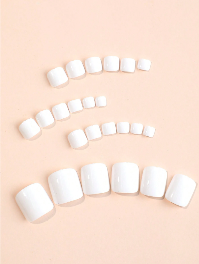 24PCS White Nail