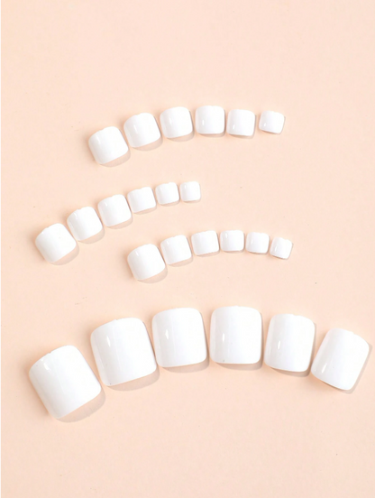 24PCS White Nail
