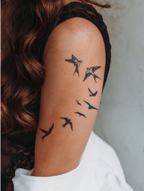 1sheet Bird Pattern Tattoo Sticker