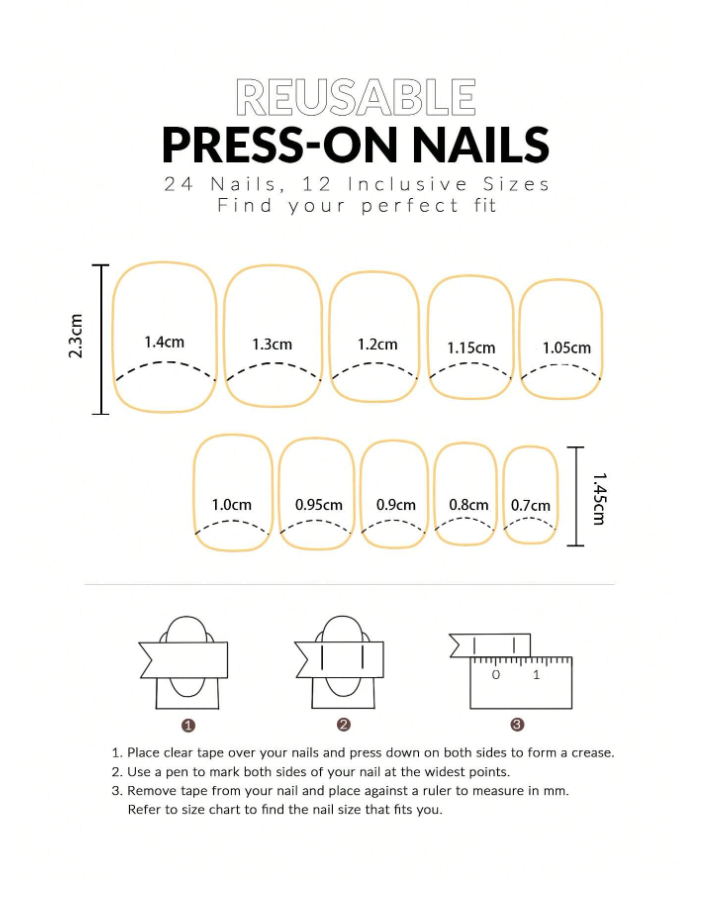 24pcs Short Square French Style Abstract Line Art Fake Nail