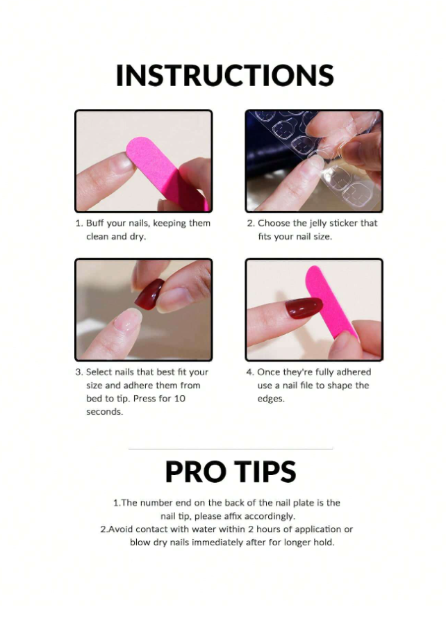 24pcs Short Nail Kit Suitable For Women Pin