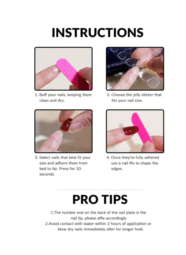 24pcs Short Square French Style Minimalist False Nails
