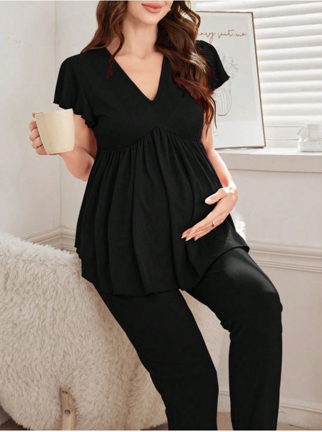 Women Maternity Pajama Black