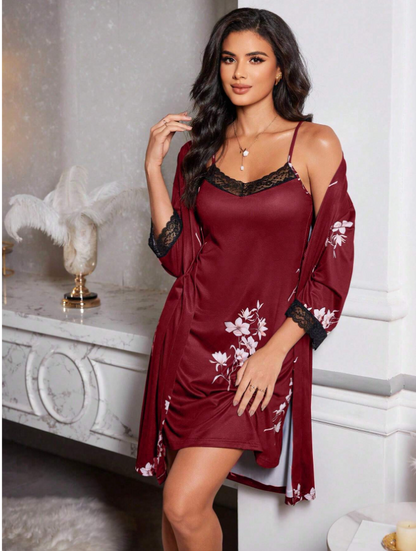 Women Robe Pajama Set