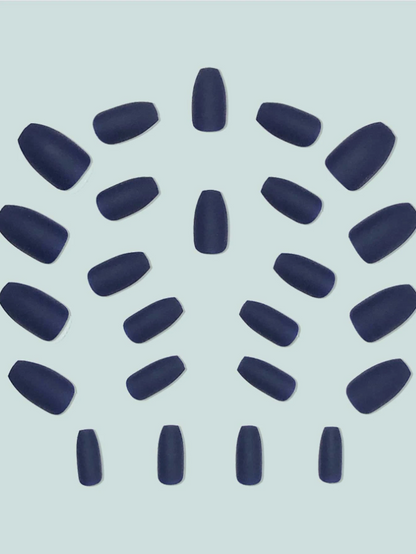 24pcs Blue Full Cover False Nails