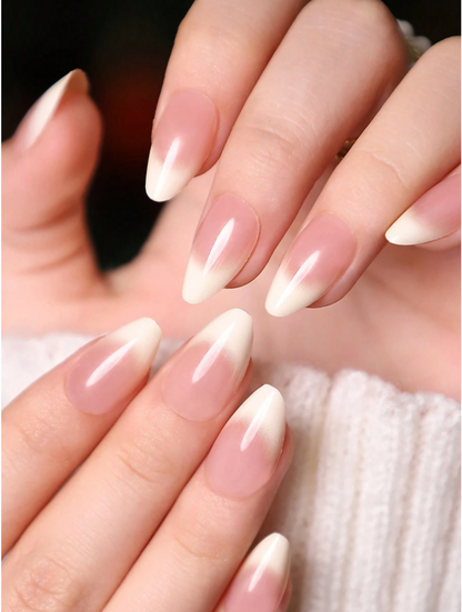 Nude & Milky White Almond Nails Kit