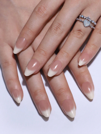 Nude & Milky White Almond Nails Kit