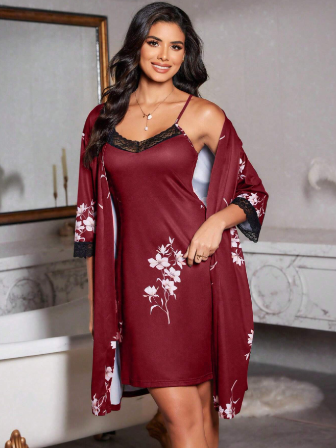 Women Robe Pajama Set