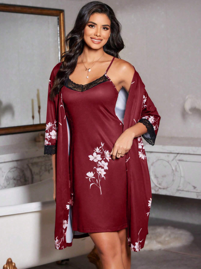Women Robe Pajama Set