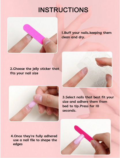 24PCS White Nail
