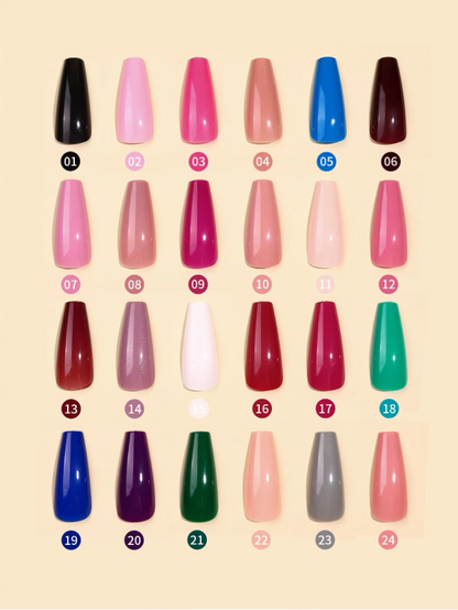 576pcs Long Coffin Mixed Color Fake Nail
