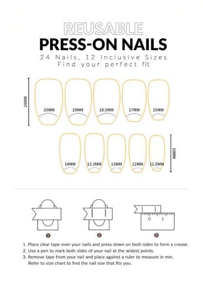 24pcs Short Nail Kit Suitable For Women Pin