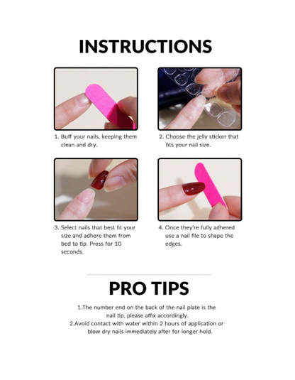 24pcs Short Square French Style Abstract Line Art Fake Nail