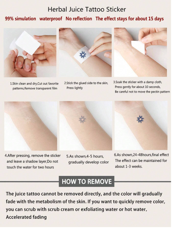 1sheet Bird Pattern Tattoo Sticker