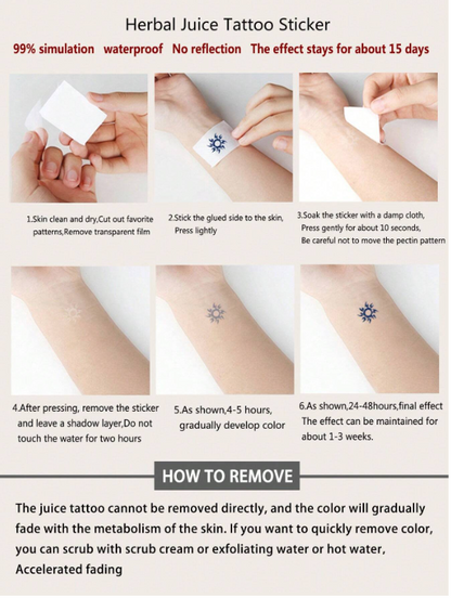 1sheet Bird Pattern Tattoo Sticker
