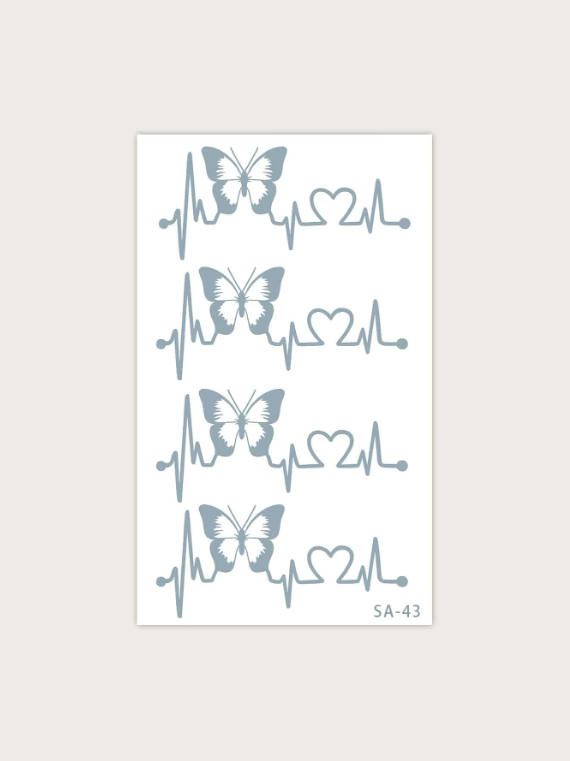 1Sheet Butterfly Pattern Temporary Tattoo Sticker