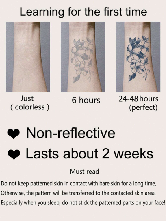 1sheet Bird Pattern Tattoo Sticker