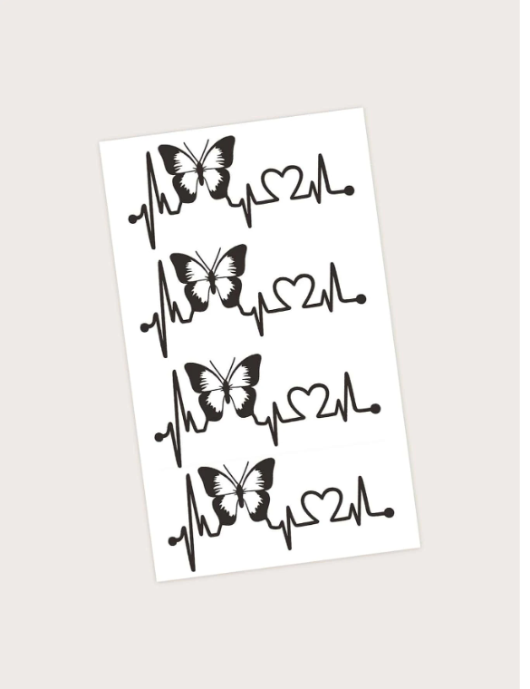 1Sheet Butterfly Pattern Temporary Tattoo Sticker